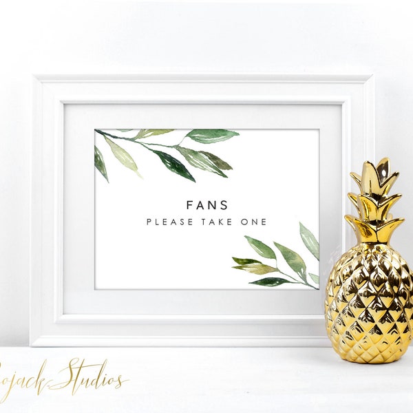 Fan Pickup Botanical Sign, 5x7" Printable Wedding Sign, Fan Sign, PDF Sign, Botanical Wedding Signs, DIY Signs, Digital Download, H030