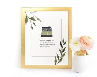Selfie Station - Photo Guestbook Sign - Printable Photo Guest book Sign DIY Wedding Sign, AVA Botanical Wedding Instax Guest Book Sign