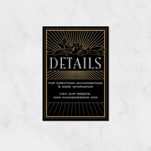 Angela Jazz Era Inspirierte Art Deco Einladungskarte, Hochzeit Website Karte, Hochzeit Richtung Karte
