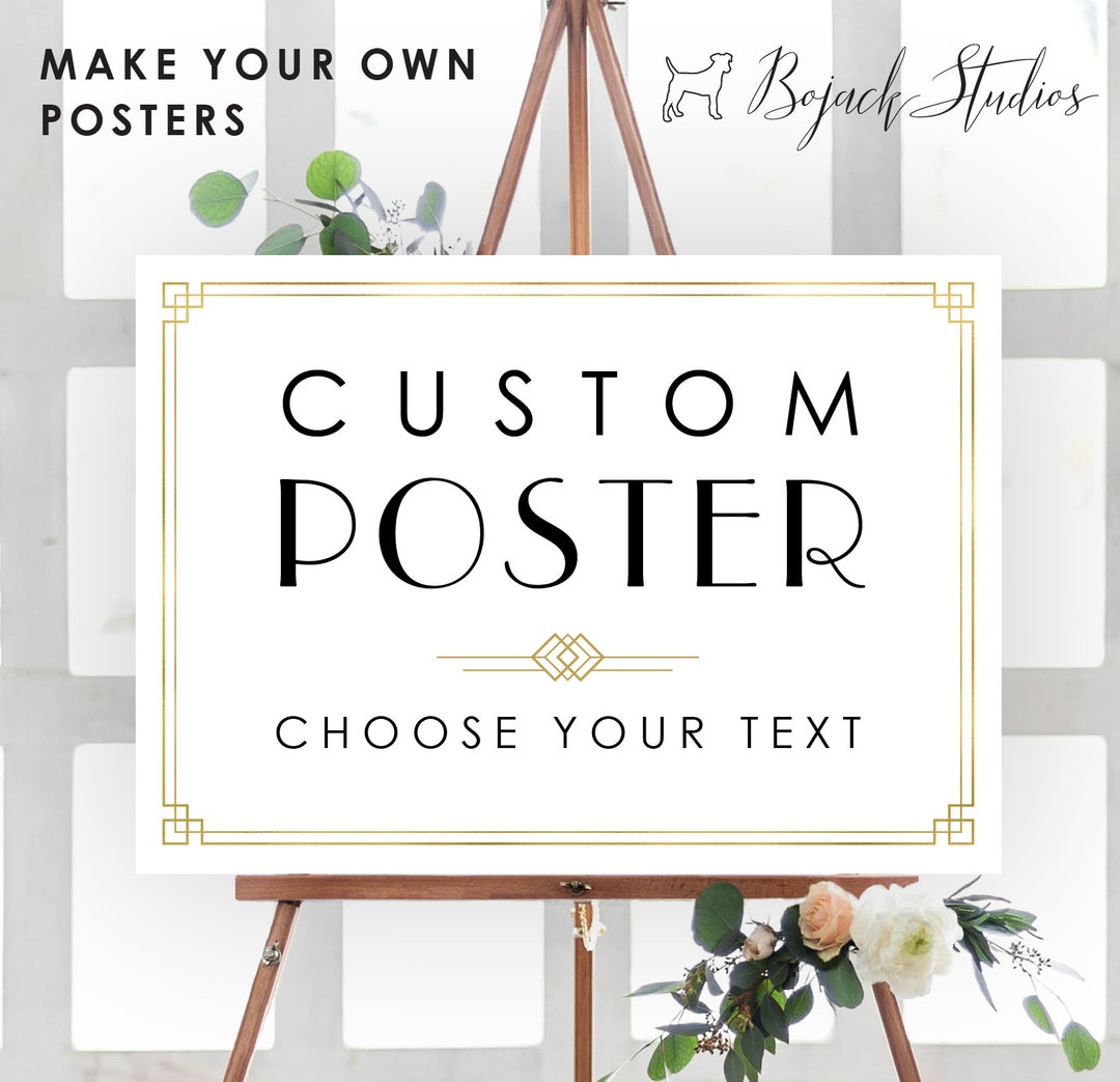 Custom Poster Sign Custom Art-deco Sign, Wedding Poster, Printable Wedding Poster, Printed ...