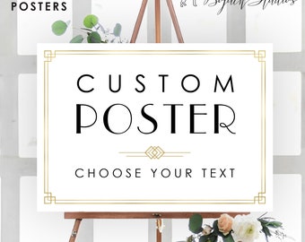 Custom Poster, Custom Art-Deco Poster, Wedding Poster, Art Deco Wedding Poster, Printed Poster, Art Deco Poster, Make Your Own, Carlotta