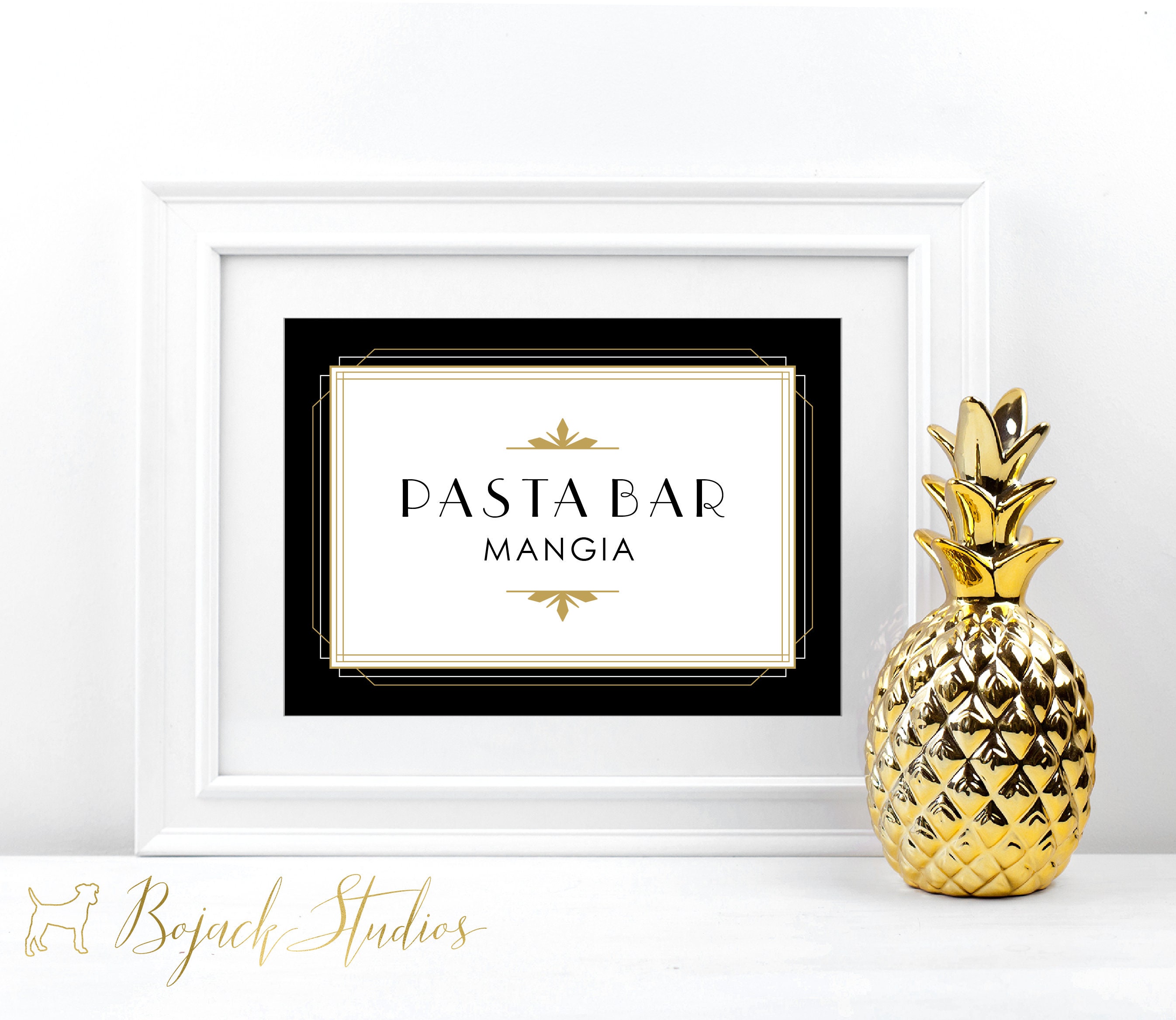 Pasta Bar Art Deco Sign 5x7 Printable Wedding Sign Etsy France