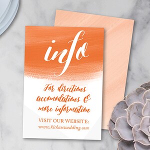 Tarjeta de información de invitación de boda / Tarjeta de sitio web de boda / Tarjeta de dirección de boda / Tarjeta pintada de Delray / Boda de acuarela