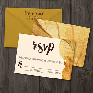 Antwoordkaart | Digitale RSVP-kaart | Gedrukte RSVP-kaart | Gedrukte antwoordkaart | Digitale antwoordkaart | Herfst Modern | Olivia