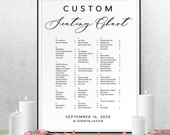 Custom Poster, Custom Wedding Sign, Simple Modern, Wedding Seating Poster, Custom Seating Chart, Custom Seating Chart, Modern Script, 18032