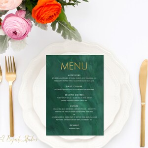 Menu weselne w akwareli - spersonalizowane drukowane menu weselne, drukowane menu weselne, akwarelowe menu obiadowe, akwarelowe menu obiadowe, 18025