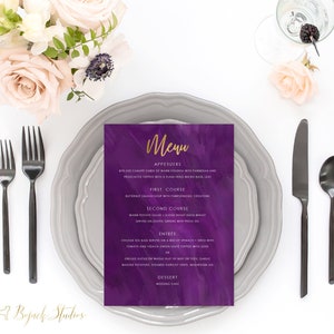 Menu weselne w akwareli - spersonalizowane drukowane menu weselne, drukowane menu weselne, akwarelowe menu obiadowe, akwarelowe menu obiadowe, 18020