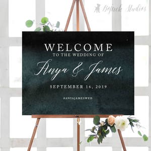 HUE DEEP Wedding Welcome Poster, Wedding Welcome Sign, Printable Wedding Poster, Printed Poster, Watercolor Wedding Welcome Sign