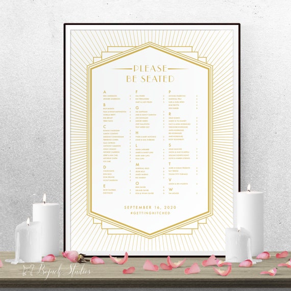 Wedding Seating Chart Poster Printing