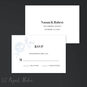 Mariage botanique moderne vintage, carte-réponse, carte RSVP numérique, carte RSVP imprimée, carte-réponse imprimée | Carte-réponse numérique, 18013