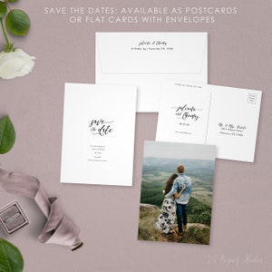 Datum-Karte, Hochzeit Postkarte, moderne retten das Datum speichern unsere Datum gedruckt Foto speichern das Datum,