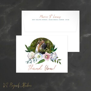 Florale Dankeskarte, Foto Dankeskarte, Vintage Florale Hochzeit Dankeskarte, Floral Thank You, Shower Thank You Karte, Hochzeit, 18028