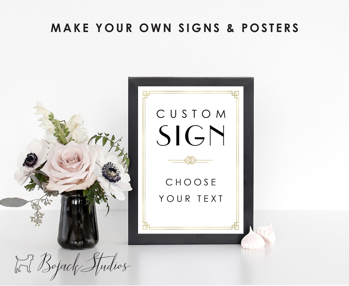 Custom Art-deco Sign Wedding Party Sign Printable Wedding | Etsy