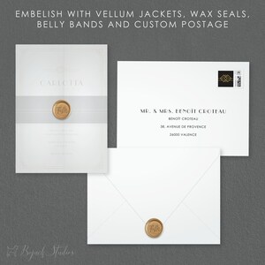 May include: A white envelope with a gold wax seal and the text "MR. & MRS. BENO&Icirc;T CROTEAU" and "BENO&Icirc;T CROTEAU" and "38. AVENUE DE PROVENCE" and "26000 VALENCE".