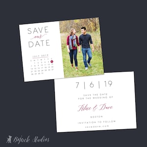 Kalender Save the Date, Save Our Date Karte, Wedding STD, Wedding Announcement, Landscape Save the Date, Verlobungsfoto, SD011