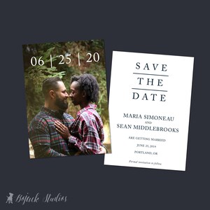 Foto Save the Date, Save Our Date Karte, Hochzeit STD, Hochzeit Ankündigung, Portrait Save the Date, Verlobungsfoto, SD001