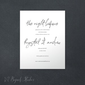 Inserto grande mínimo, tarjeta de información, invitación a la cena de ensayo, inserto para bodas, indicaciones, hotel, tarjeta de recepción mínima, simple, 18029