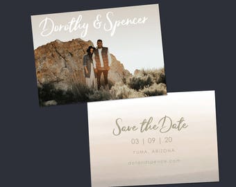 Photo Save the Date, Save Our Date Card, Wedding STD, Wedding Announcement, Landscape Save the Date, Engagement Photo, SD004