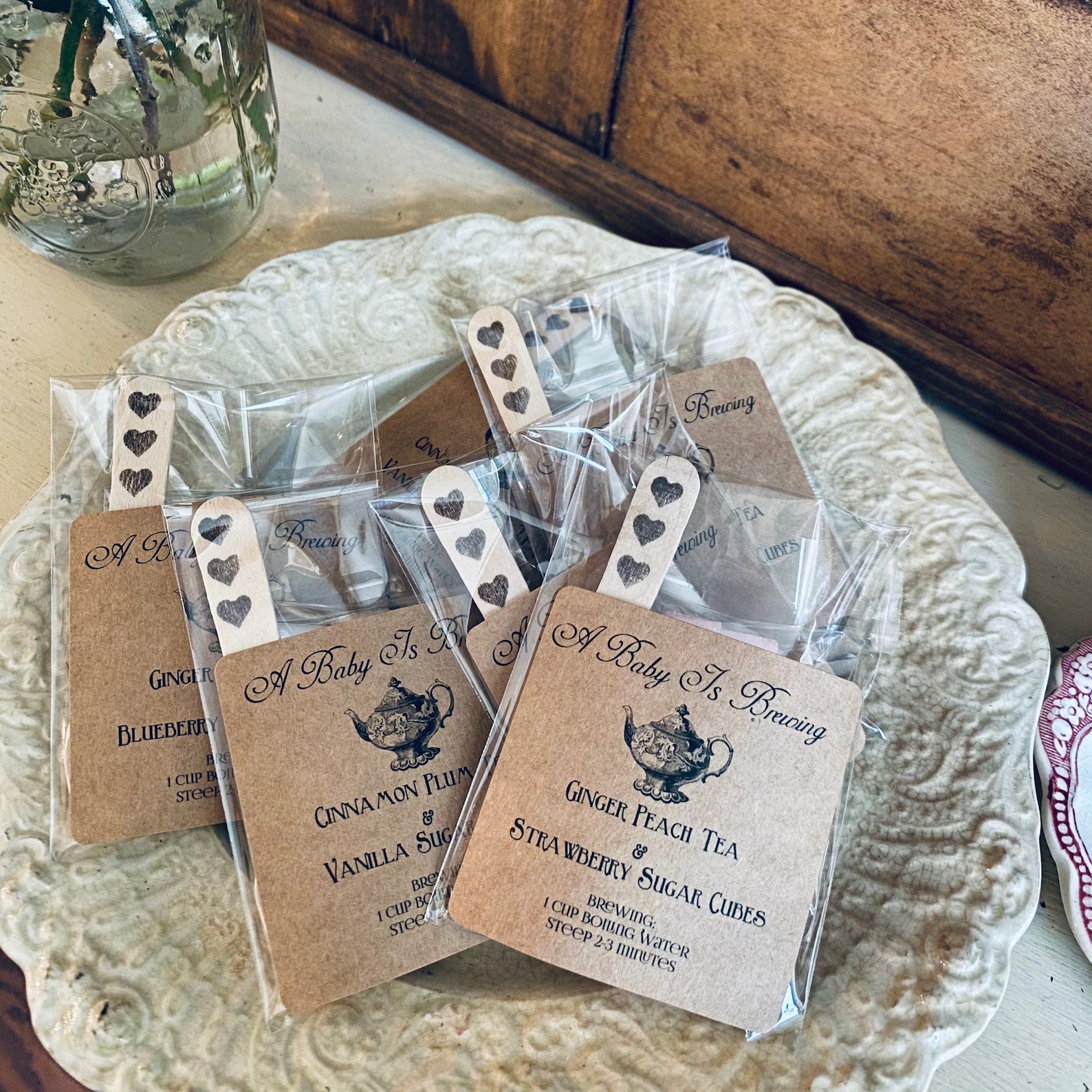 Baby is Brewing / Baby Shower Favors / Baby Shower Tea Party Etsy