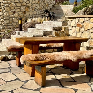 Sheepskin seat cover for beer benches color umber approx. 200 cm