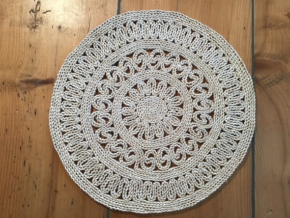Strohteppich Teppich aus Maisstroh 3Ringe 60cm rund