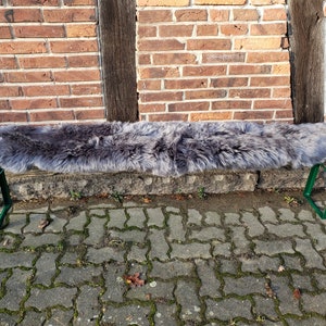 Sheepskin seat cover for beer benches, color anthracite, approx. 200 cm