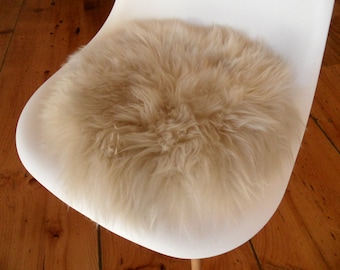 Cuscino seduta Cuscino seduta cuscinetto in pelle di pecora colore "lino" rotondo circa 40 cm