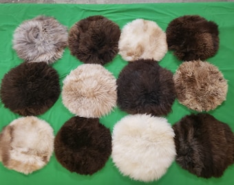 Seat cushion seat cushion real sheepskin pad color "natural" approx. 40 cm round