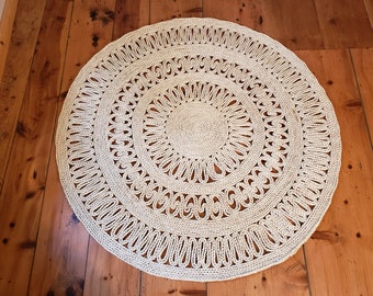 Strohteppich Teppich aus Maisstroh 3Ringe 150cm rund