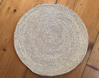 Strohteppich 60cm rund Teppich aus Maisstroh schlicht