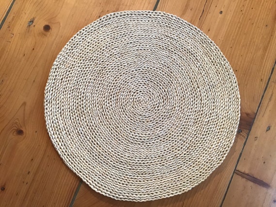 Strohteppich 60cm rund Teppich aus Maisstroh schlicht