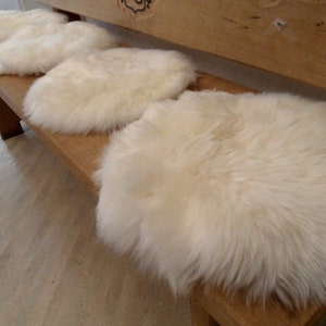 Housse de siège en peau de mouton blanc naturel environ 40 cm ronde image 3