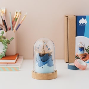 DIY Papercraft Boat Kit: Sea Scene Dome Project
