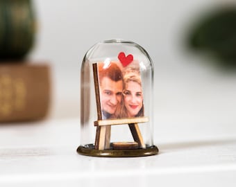 Anniversary portrait miniature ornament, personalised couple photo gift