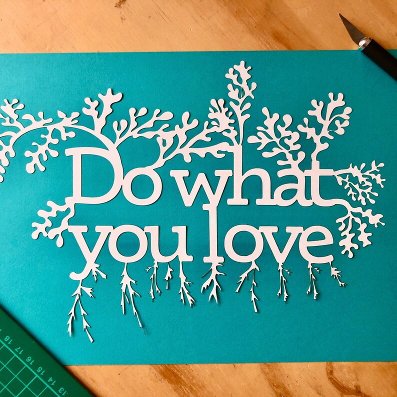 Positive affirmation paper cutting kit, adult craft kit, do what you love image 7