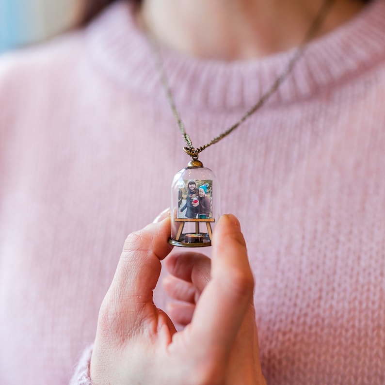 Pet portrait miniature ornament, personalised pet photo miniature as necklace