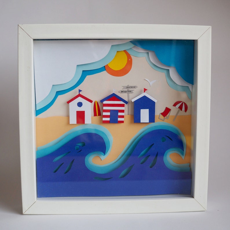 Paper Cutting DIY Beach Pattern Template Paper Craft DIY Etsy