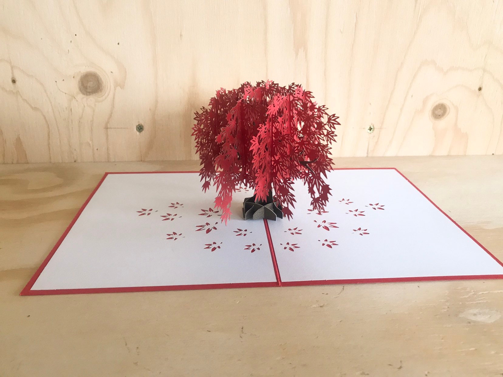 Tree pop up card, maple tree 3D anniversary pop up card