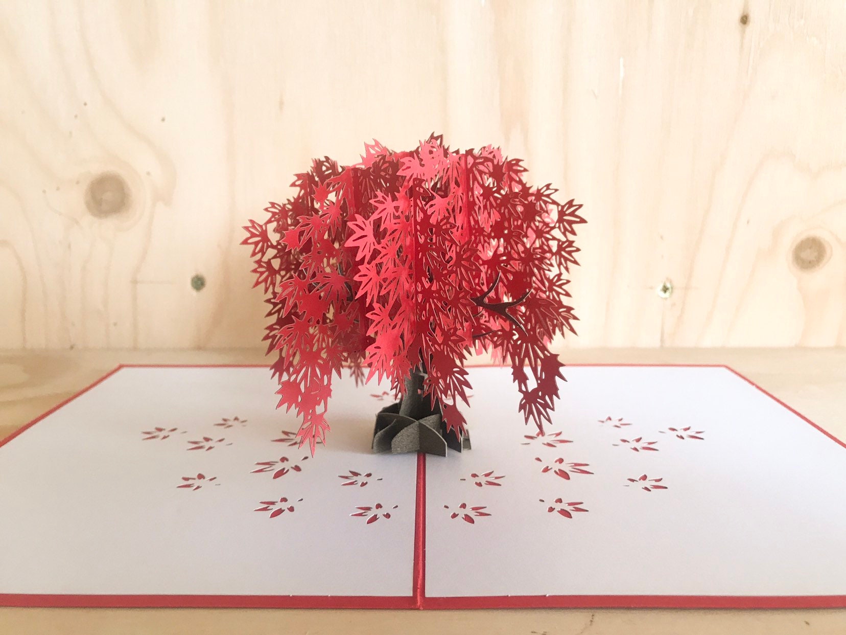 Tree pop up card, maple tree 3D anniversary pop up card