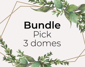 Bundle pick 3 domes, miniature paper art