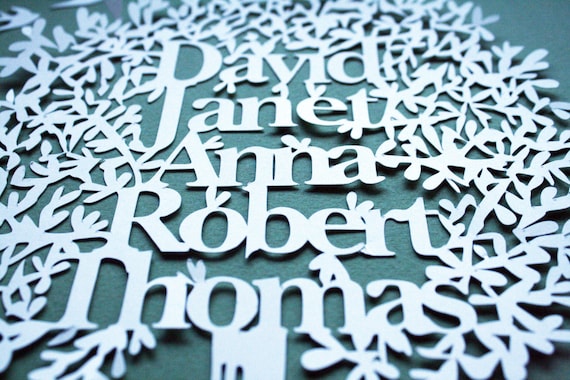Family tree personalised paper cutting