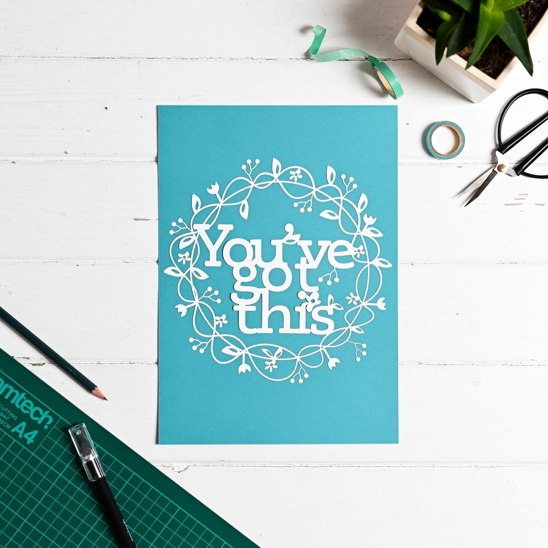 DIY Paper Cutting Kit, Positive Affirmation Paper Craft Kit, You've Got