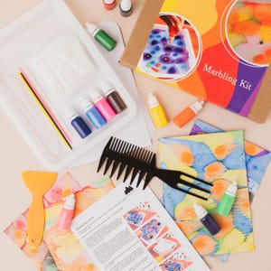 DIY Marbling Paint Art Kit: Craft Print Set