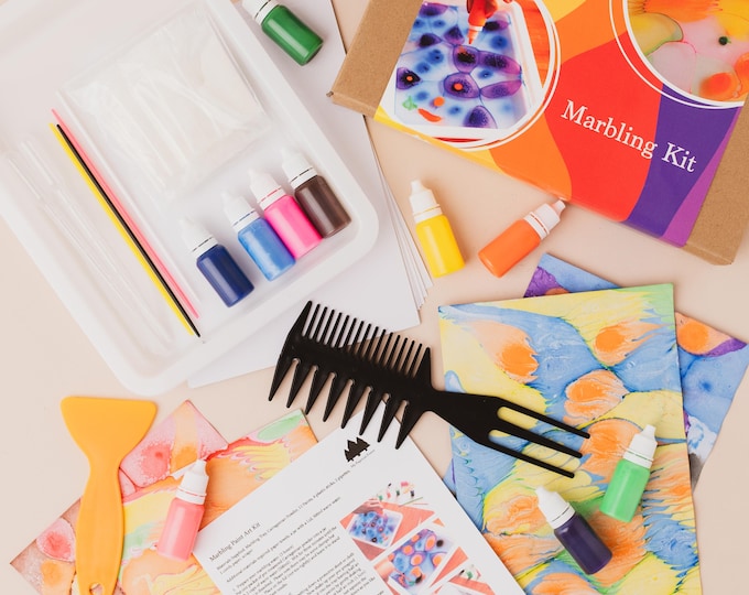DIY Marbling Paint Art Kit: Craft Print Set