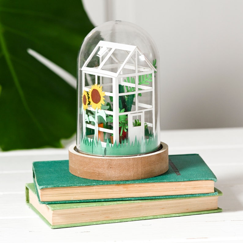 Paper craft kit greenhouse, DIY paper craft model kit for adults image 4