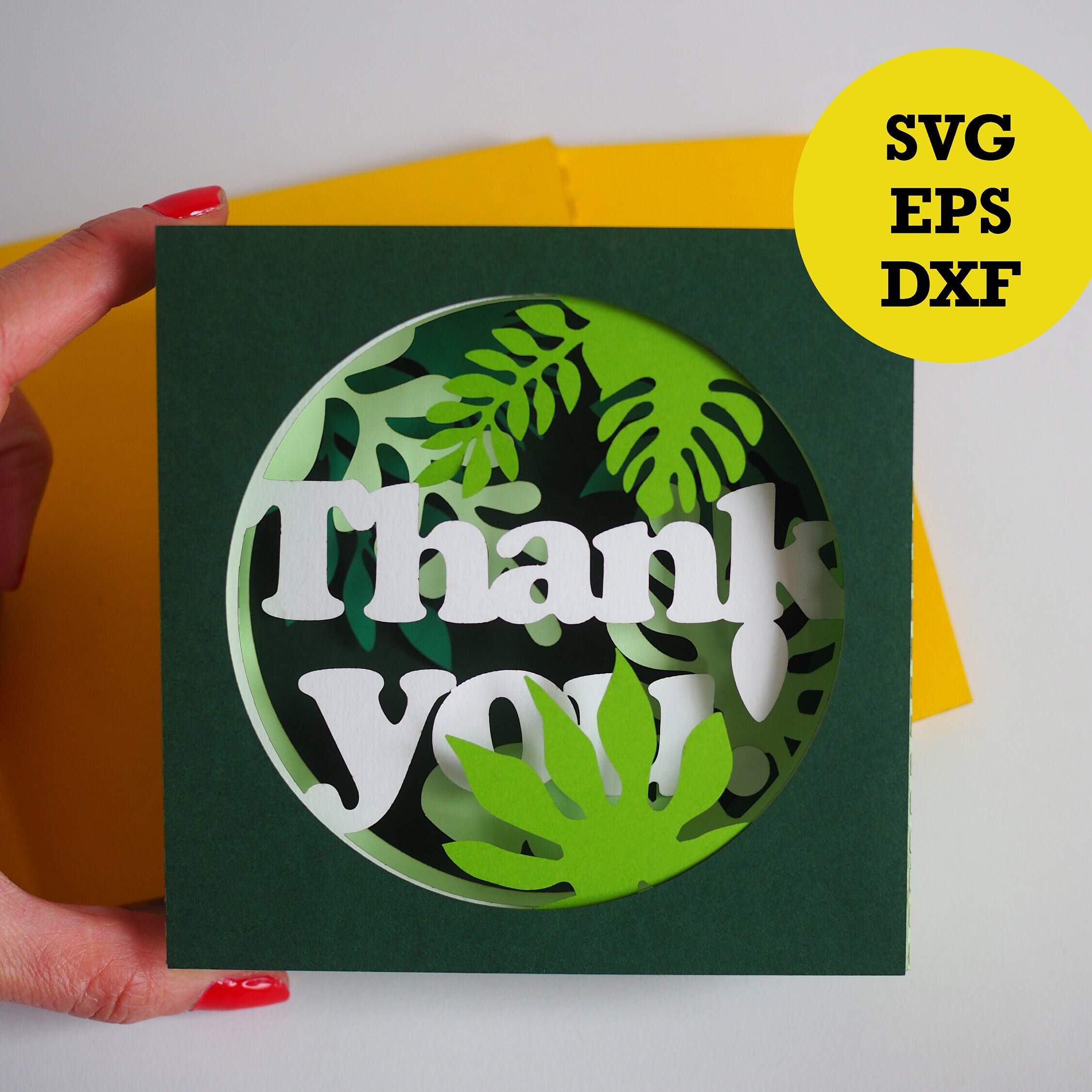Thanks Fg Tunnel Thank You Card, Paper Cut Template (svg, Eps, Dxf, Pdf) - Etsy
