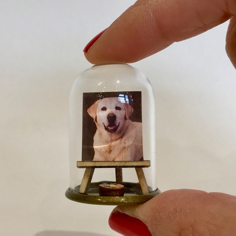 Pet portrait miniature ornament, personalised pet photo miniature image 2