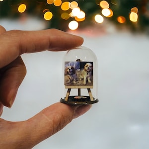 Pet portrait miniature ornament, personalised pet photo miniature image 4