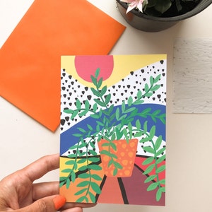 Tarjeta impresa con plantas ecologica