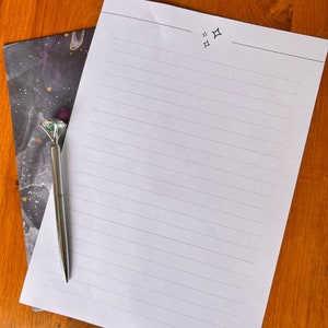 A4 Digital Stationary, Writing Paper, Lined Paper, Personalised Stationary, Stationary, Sparkle, Diamond, Minimalist, Modern